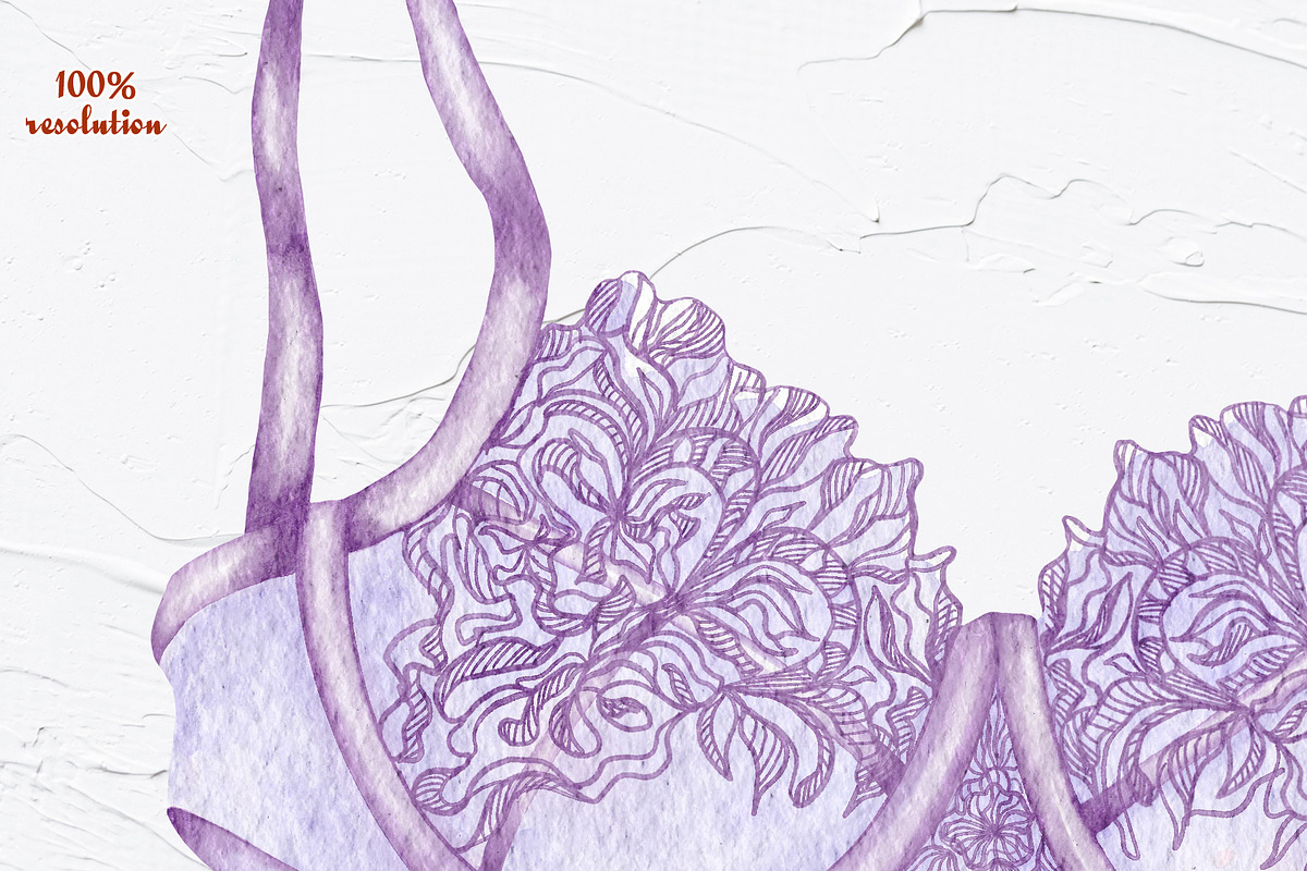 Lingerie Watercolor Collection, an Object Illustration by BarvArt (Photo 5 of 9)
