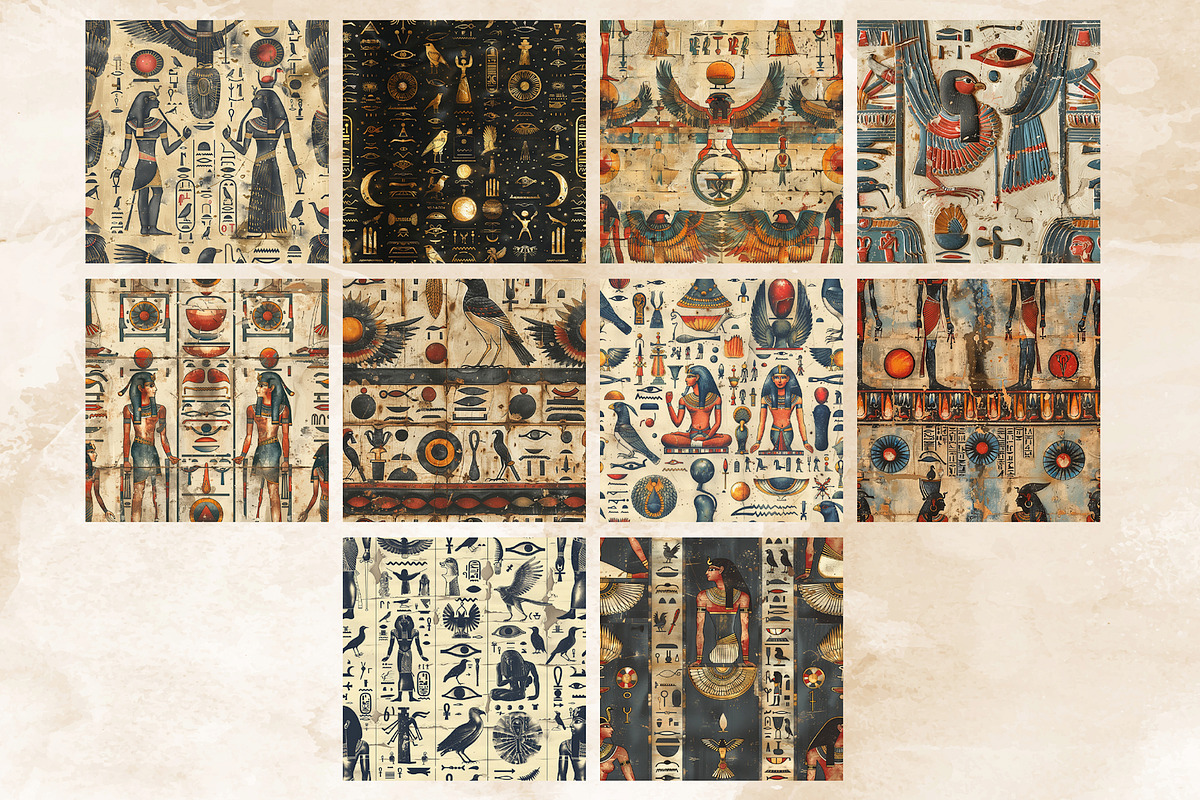 Egyptian Seamless Digital Papers, a Pattern Graphic by Gonez Studio (Photo 4 of 8)