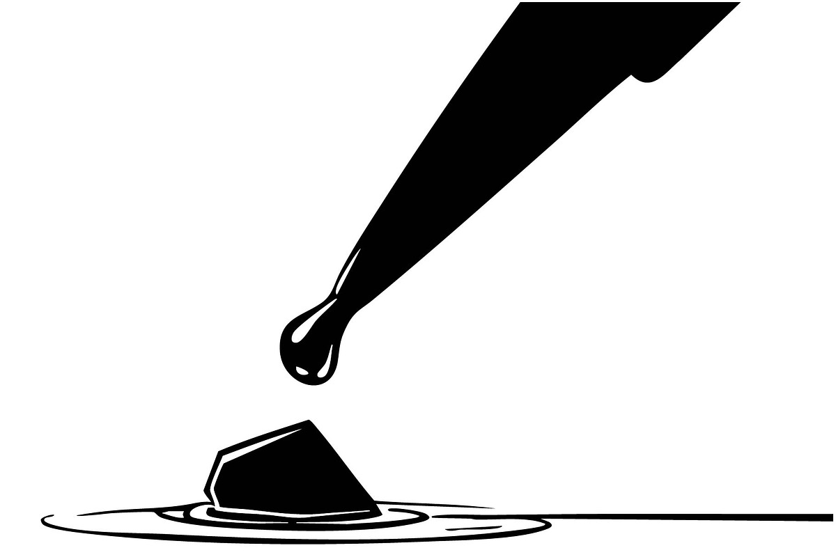 Cartoon water drop silhouette, an Object Illustration by Sketching