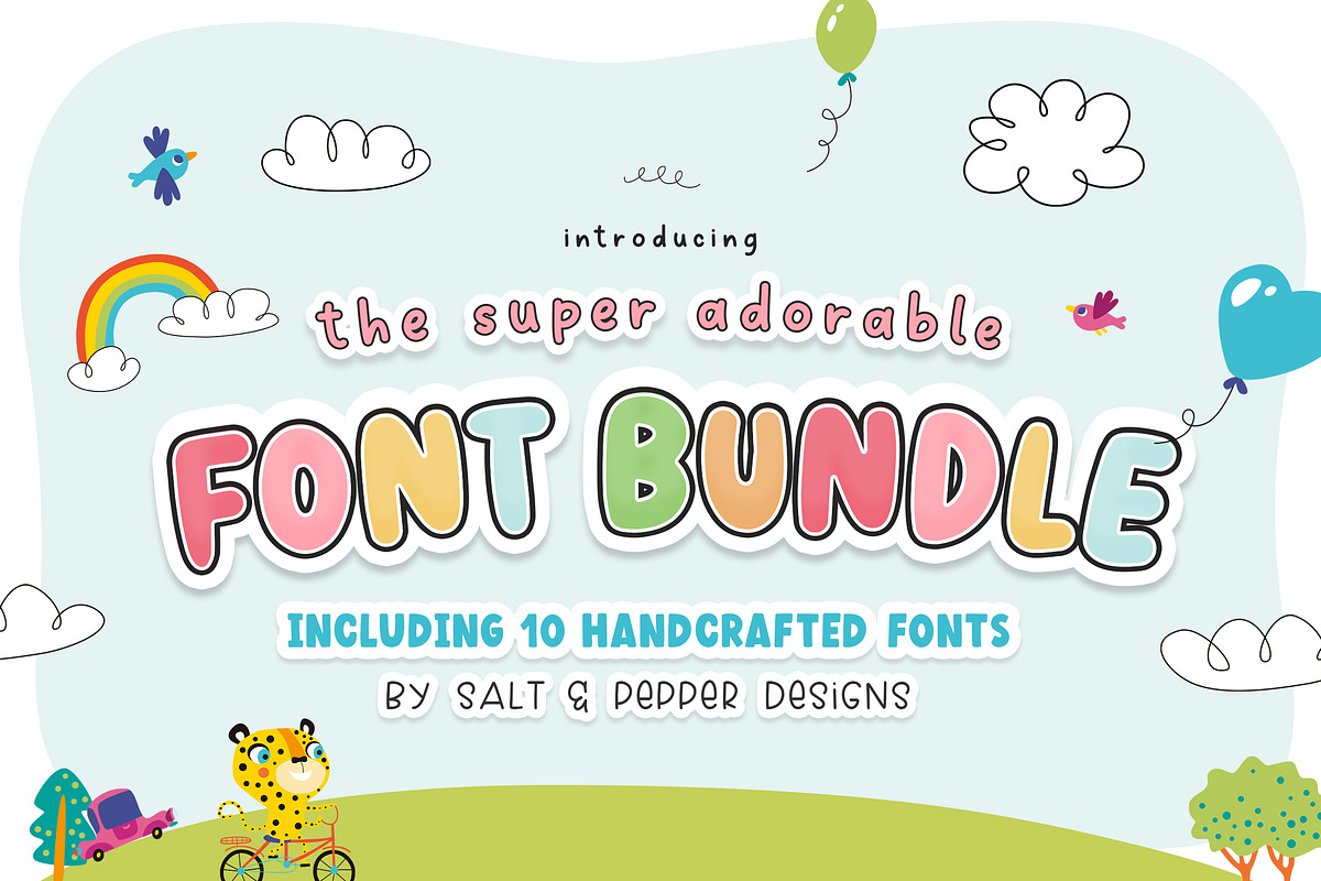 The Adorable Font Bundle (10 Fonts), a Font by Salt & Pepper Designs (Photo 1 of 20)