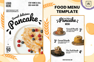Modern Pancake Menu Design Template