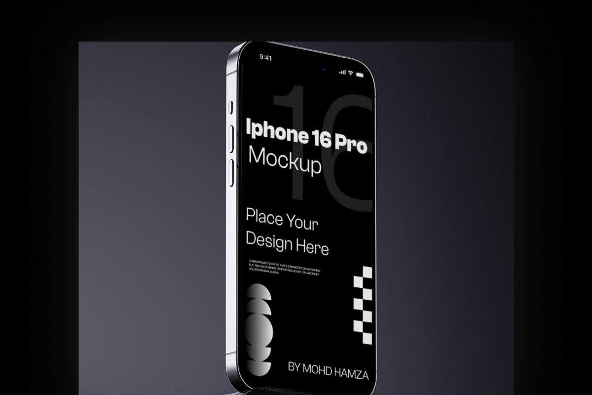 Floating iPhone 16 Pro Mockup, an iPhone Mockup by MD.HAMZA.DESIGNS (Photo 3 of 4)