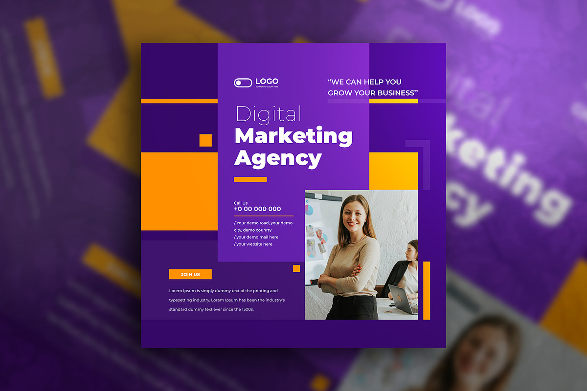 Marketing agency social media post, a Social Media Template by Tanmoy Topu (Photo 5 of 6)