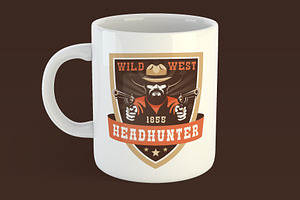 Cowboy Western Headhunter Badge