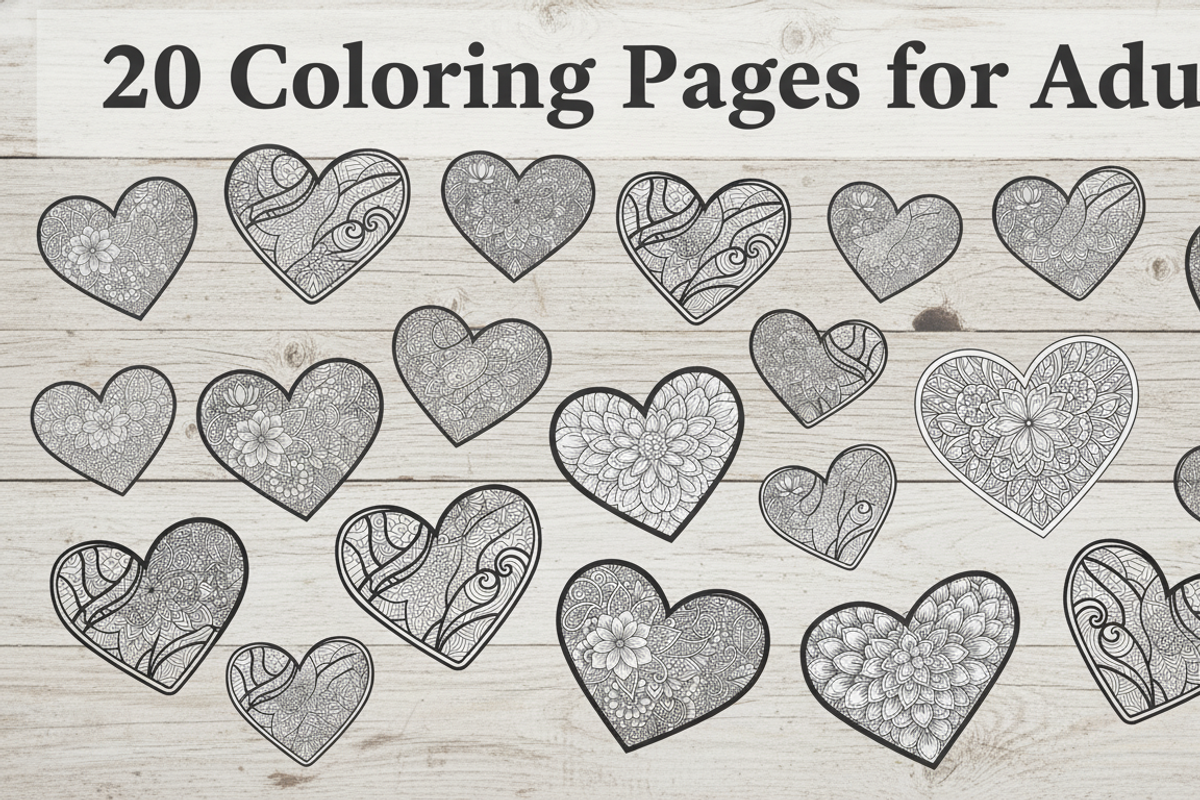 20 Adult Coloring Pages PDF Book, an Illustration by Amazin_art (Photo 2 of 3)