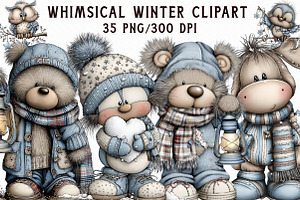 Whimsical Winter Clipart, an Illustration by Libby Wishes