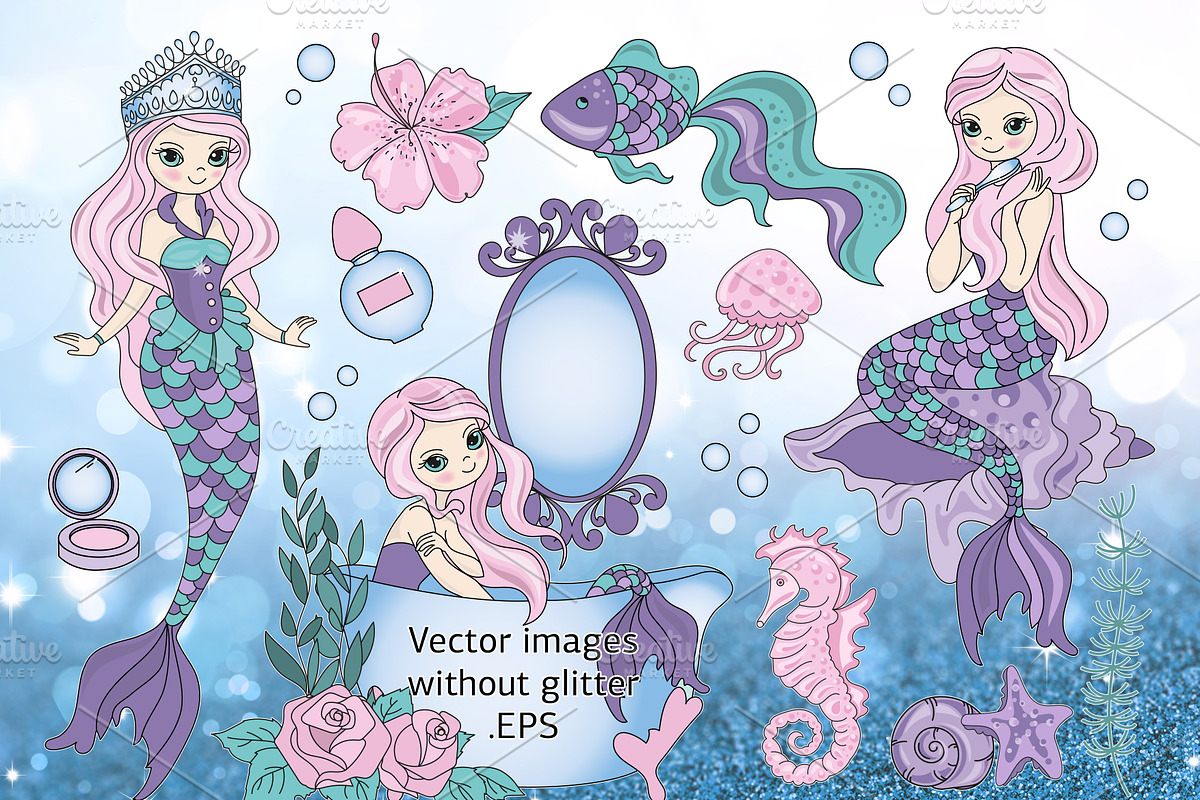 BEAUTIFUL MERMAID, a Decorative Illustration by FARAWAYKINGDOM (Photo 4 of 5)