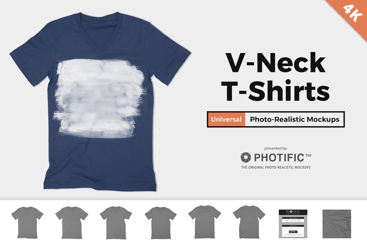 V-Neck T-Shirt Apparel Mockups, a Shirt Mockup by Photific (Photo 1 of 5)