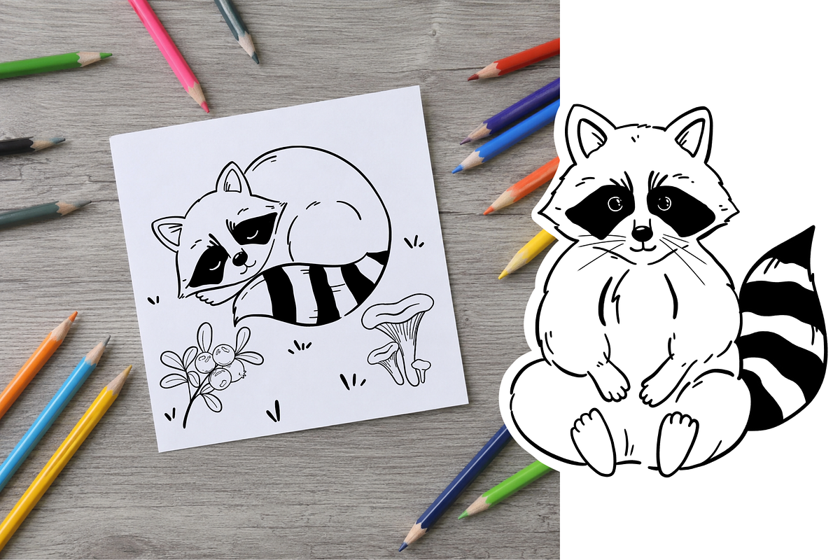 Hand-Drawn Raccoon Clipart PNG SVG, an Animal Illustration by ArtGiftsStudio (Photo 2 of 5)