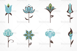 Abstract Flower Vector Pack