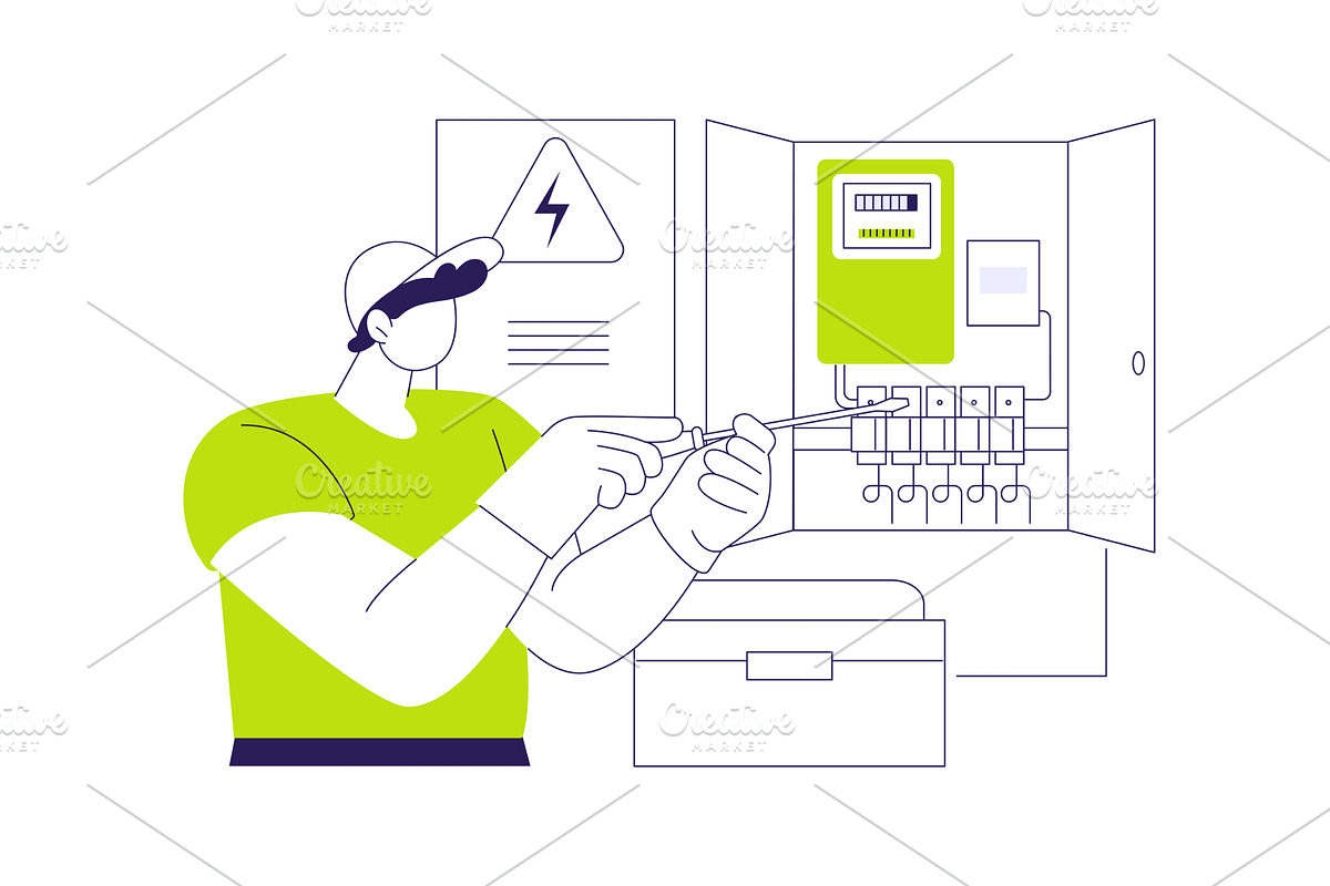 Installation of electrical equipment, an Object Illustration by Visual Generation