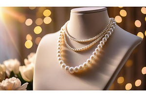 Three layers of pearl necklaces, a Beauty & Fashion Photo by Igor Tichonow