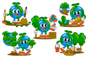 Earth Day Character Vector Pack 01, an Object Illustration by MEDZ