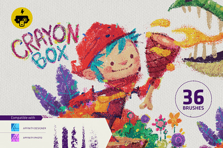 Crayon Box for Affinity, a Brush Add-On by Frankentoon Store