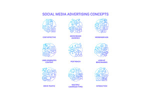 Social media advertising blue, an Icon by IMG Visuals