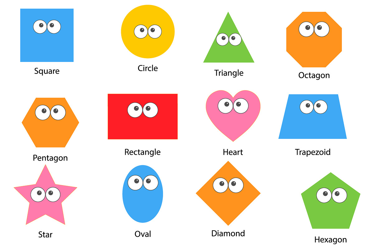 Cute cartoon shapes, an Education Illustration by Viktorijareut