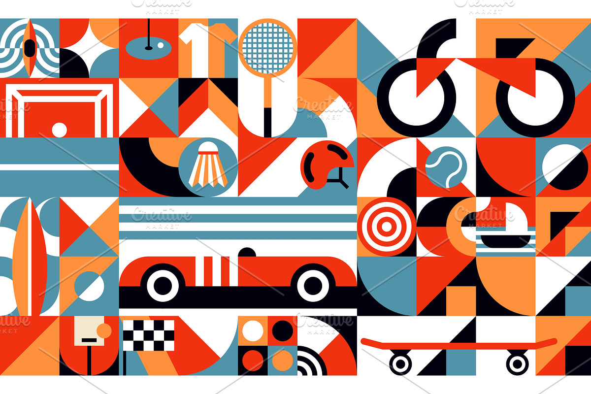 Geometric sport pattern background, a Transportation Illustration by ...