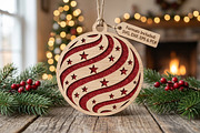 Christmas Wave Stars Ornament SVG, an Object Graphic by Libby Wishes (Thumbnail 2 of 3)