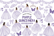 Lavender Quinceanera Clipart Set, an Illustration by TatiMockup (Thumbnail 1 of 6)