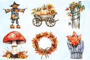 Watercolor Fall Scenery Clipart, an Illustration by Craft Nest (Thumbnail 4 of 4)