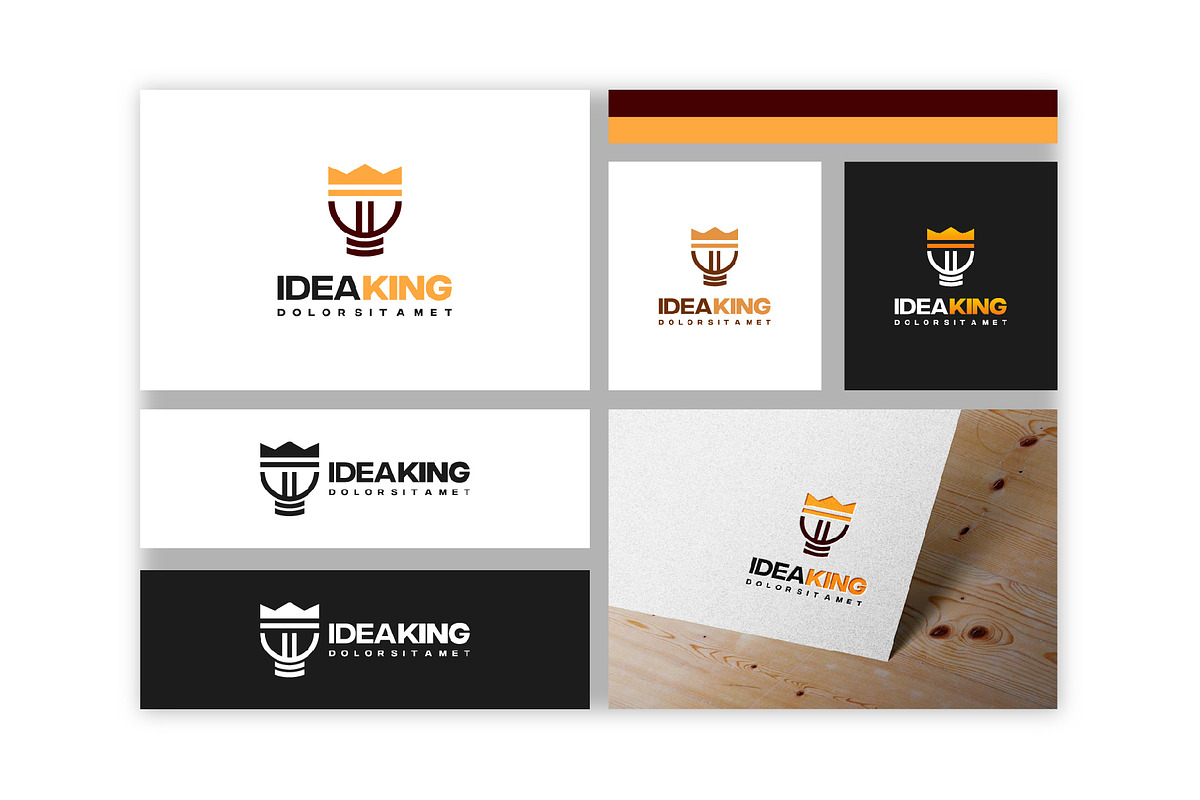 Set of Idea king logo designs, a Branding & Logo Template by Lucky Creative (Photo 3 of 5)