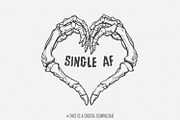 Single AF PNG, Valentines Day PNG, an Illustration by SharpMarketplace (Thumbnail 1 of 9)