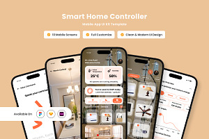 Hiven - Smart Home UI Design Templat, an App Template by productype1