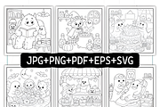 Cute Spooky Bold and Easy Coloring, a Seasonal Illustration by Coco Bloom (Thumbnail 2 of 7)