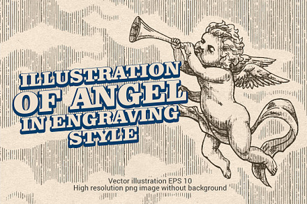 Angel in engraving style
