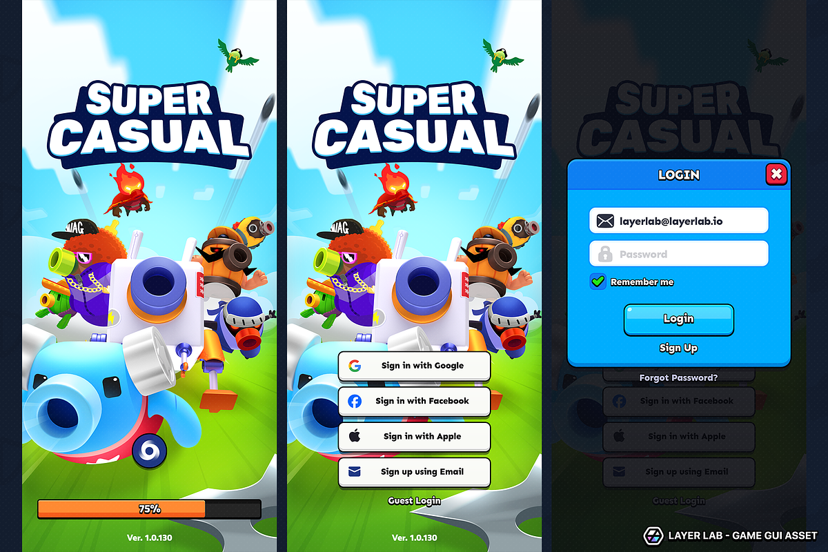 GUI Pro - Super Casual, an UI Kit Template by LAYERLAB (Photo 13 of 38)