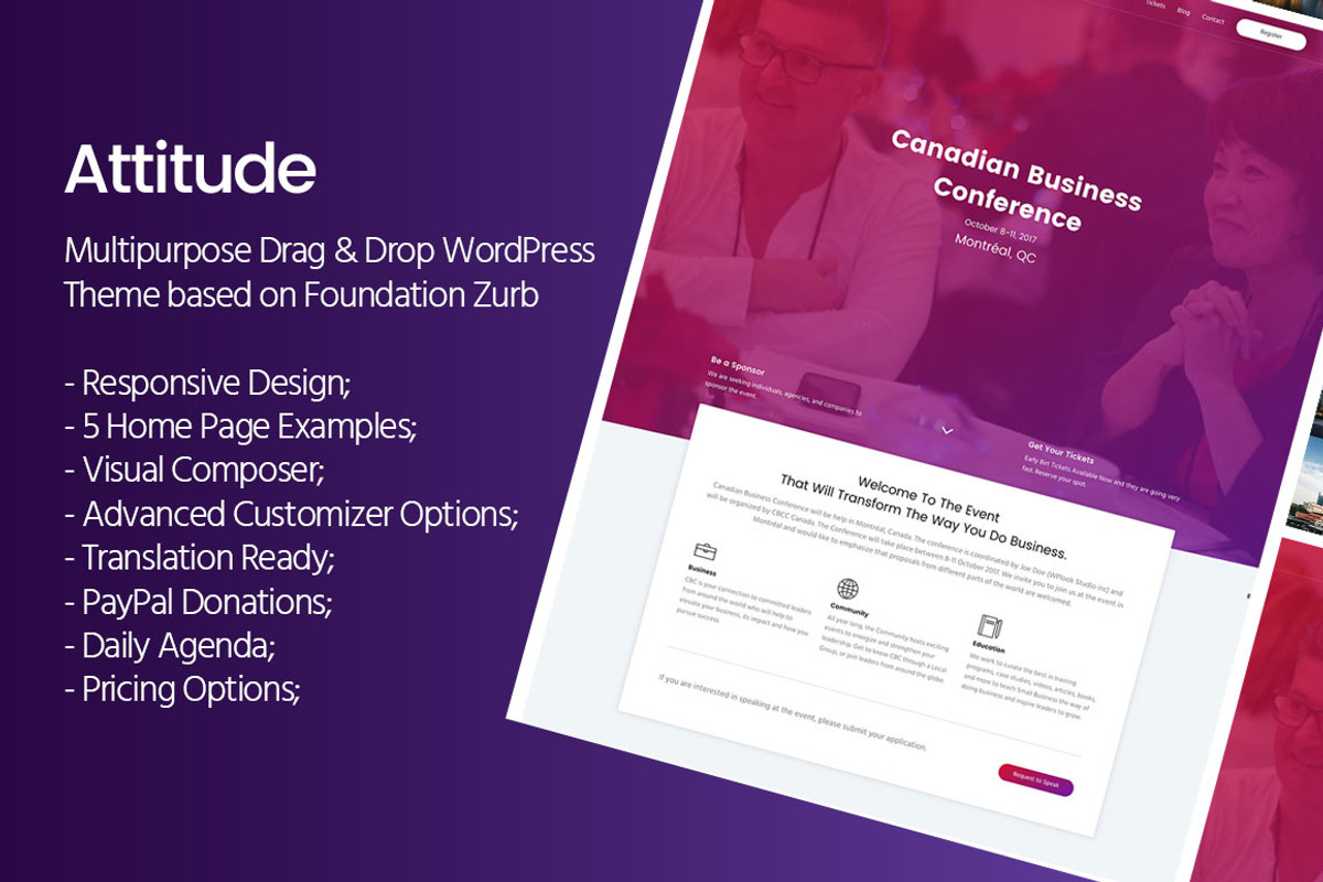 Attitude - Multi-Purpose WP Theme, a WordPress Template by WPlook WordPress Themes