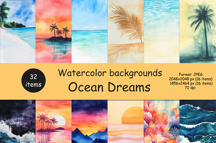 Watercolor Ocean | Sea Backgrounds