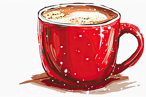 drawing of vector Christmas cup symb, a Photo by LOGOCREATIVE