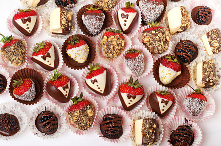 Assorted fruits in chocolate 