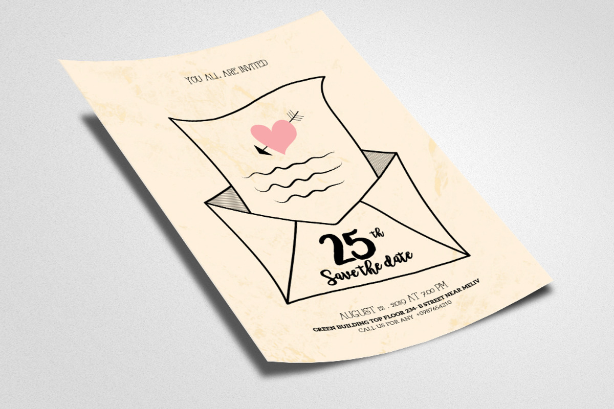 Save The Date Love Card Templates, a Flyer Template by Psd Templates (Photo 2 of 2)