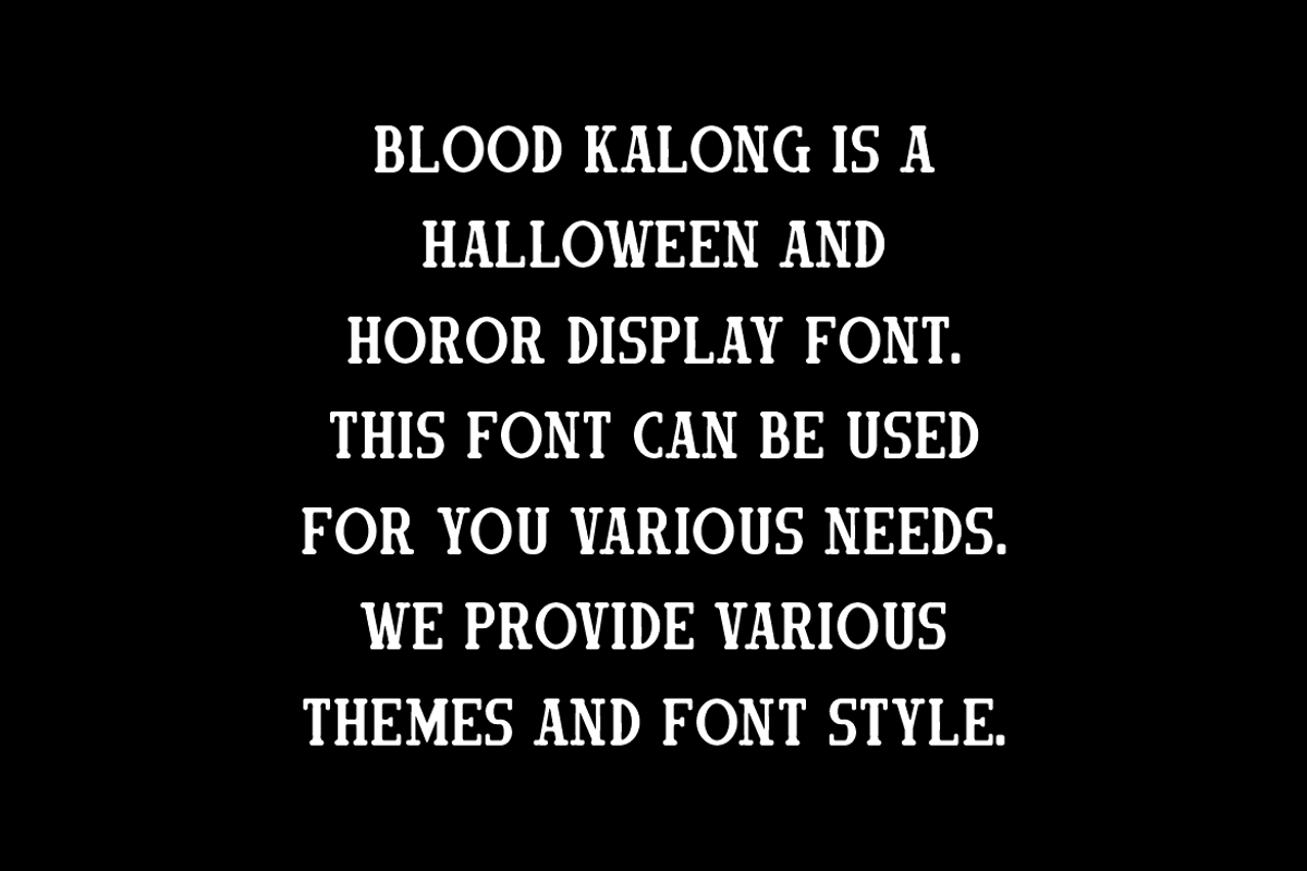 Blood Kalong - Halloween Horror Font, a Sans Serif Font by Iqsiart Studio (Photo 5 of 7)
