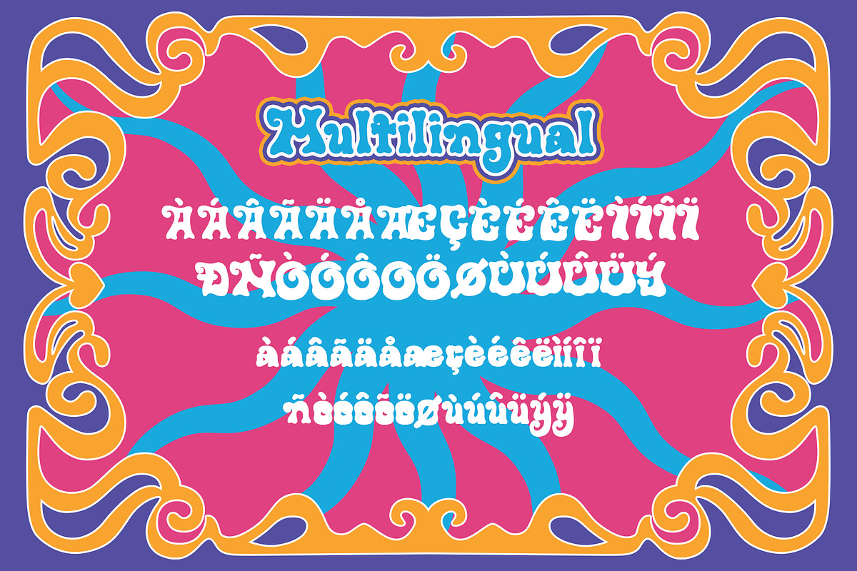 Retrowave Psychedelic Display Font, a Font by Dawnside Graphic (Photo 4 of 9)
