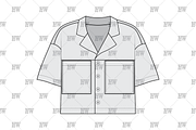 Open Collar Top Fashion Flat, a Shirt Mockup by haydenwentworth (Thumbnail 2 of 3)