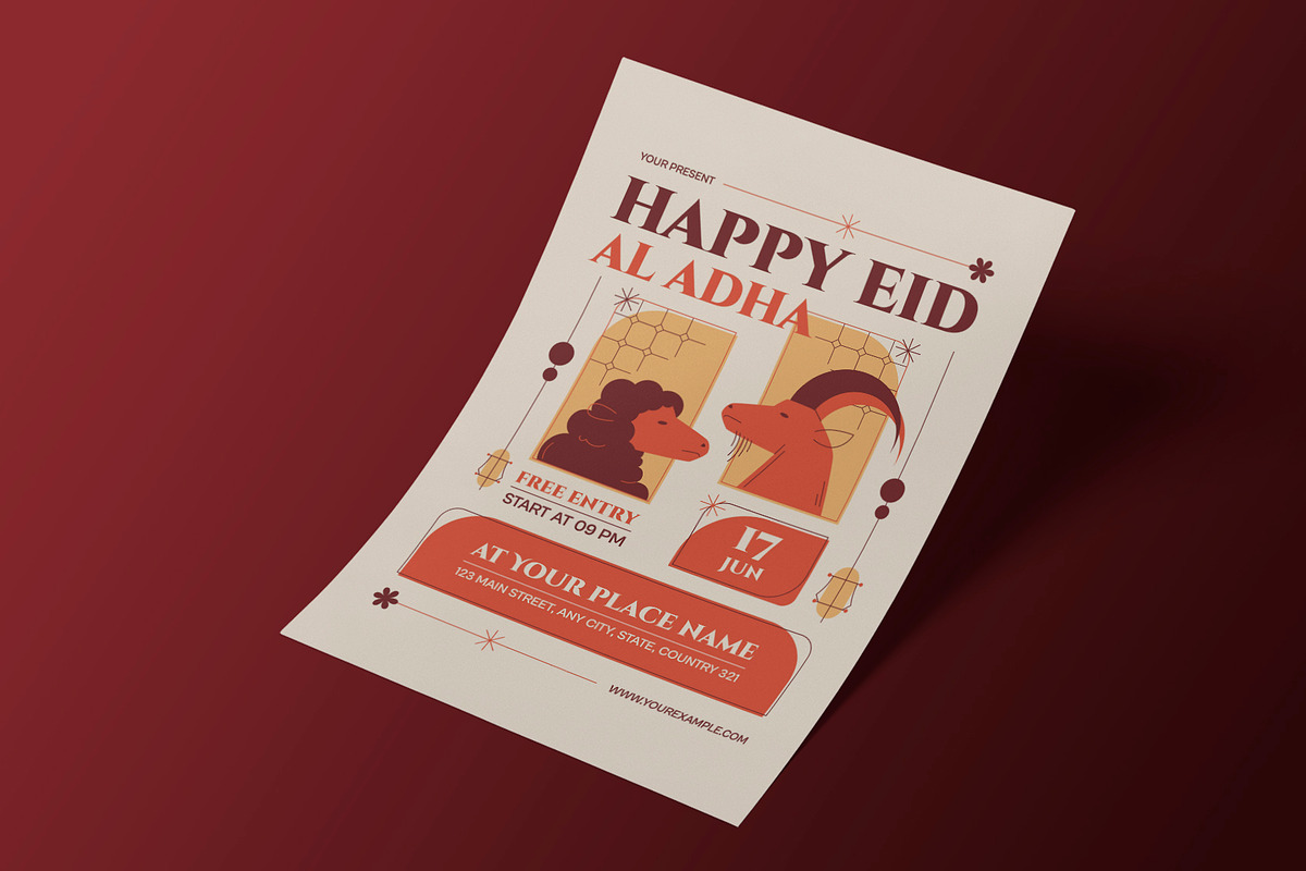 Minimal Creative Eid Al Adha Flyer, a Flyer Template by Neermana (Photo 2 of 4)