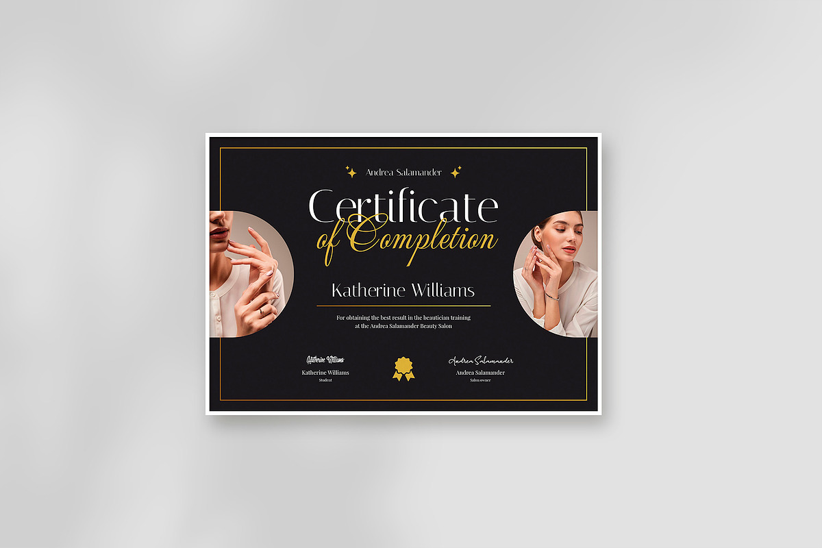 Esthetician Certificate Template, a Stationery Template by artbart (Photo 6 of 10)