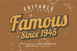 Famous Vintage Editable Text Effect