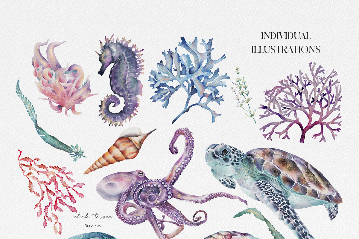 Underwater World in Watercolour, an Animal Illustration by Busy May Studio (Photo 4 of 11)