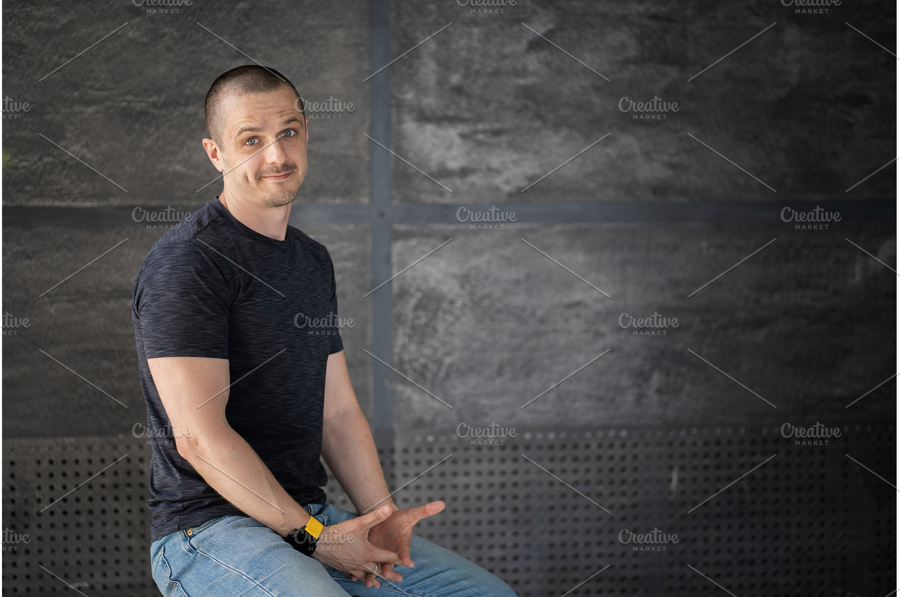 Young handsome man smiling and, a Person Photo by Dmitry Bairachnyi