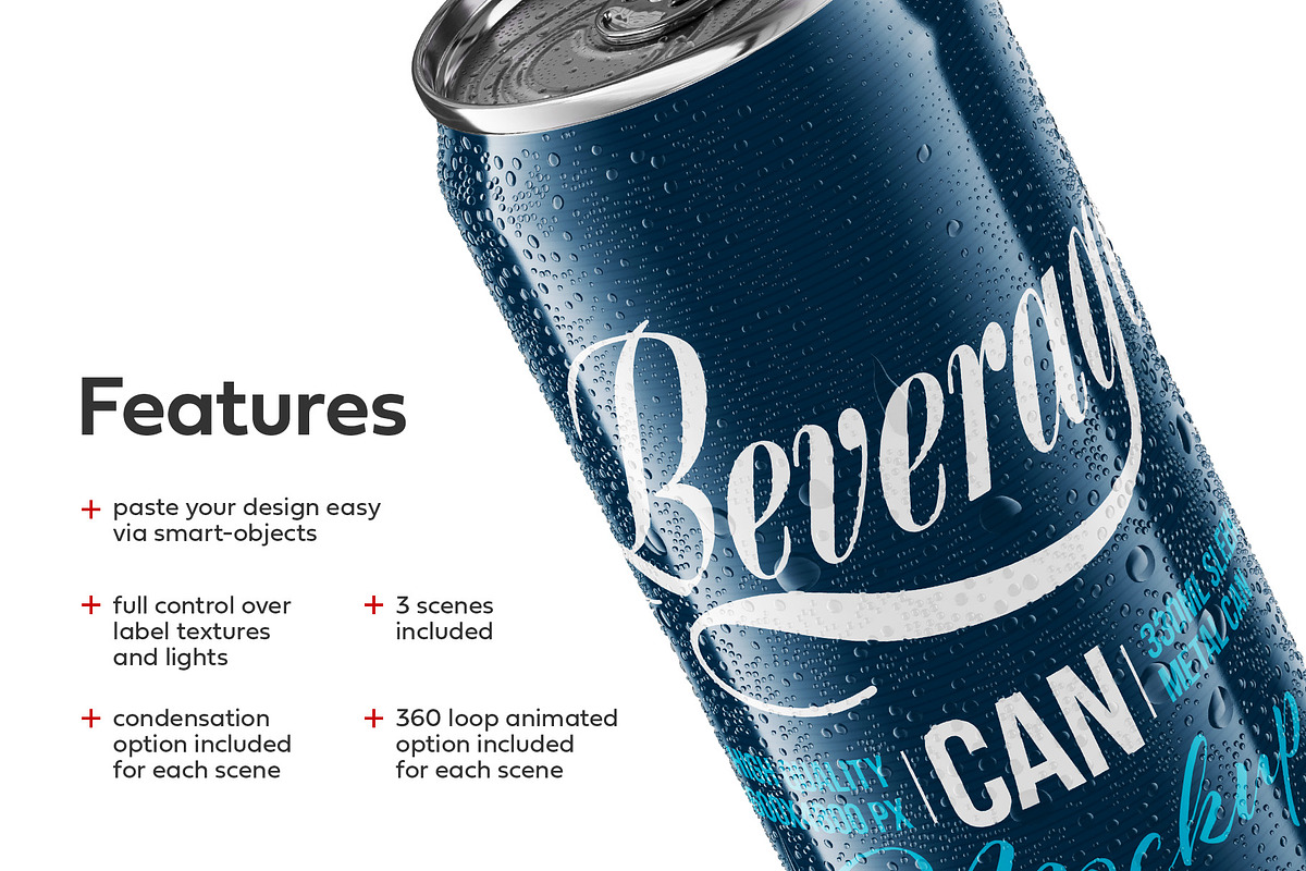 330ml Sleek Can Mockup | ANIMATED, a Packaging Mockup by AY Mock-Ups (Photo 3 of 15)