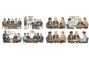 Discussion on legal matters among, a Person Illustration by ZinetroN
