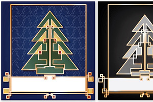 Christmas card art deco background