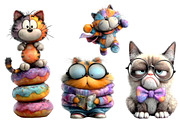 Quirky Cat Funny Kitten Clipart, an Illustration by Designworld (Thumbnail 3 of 5)