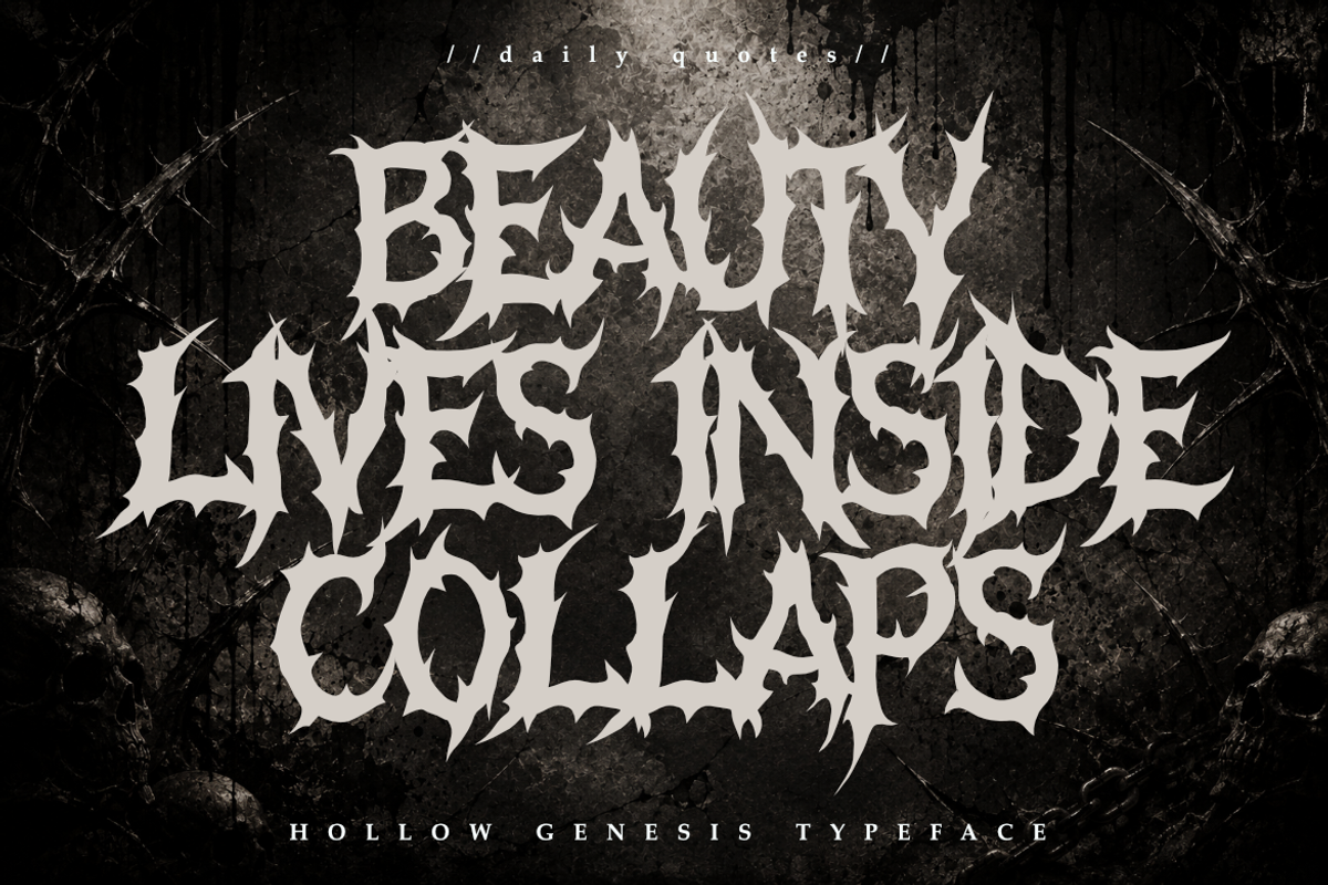 Hollow Genesis Death Metal, a Symbol Font by Masyafi Studio (Photo 8 of 9)