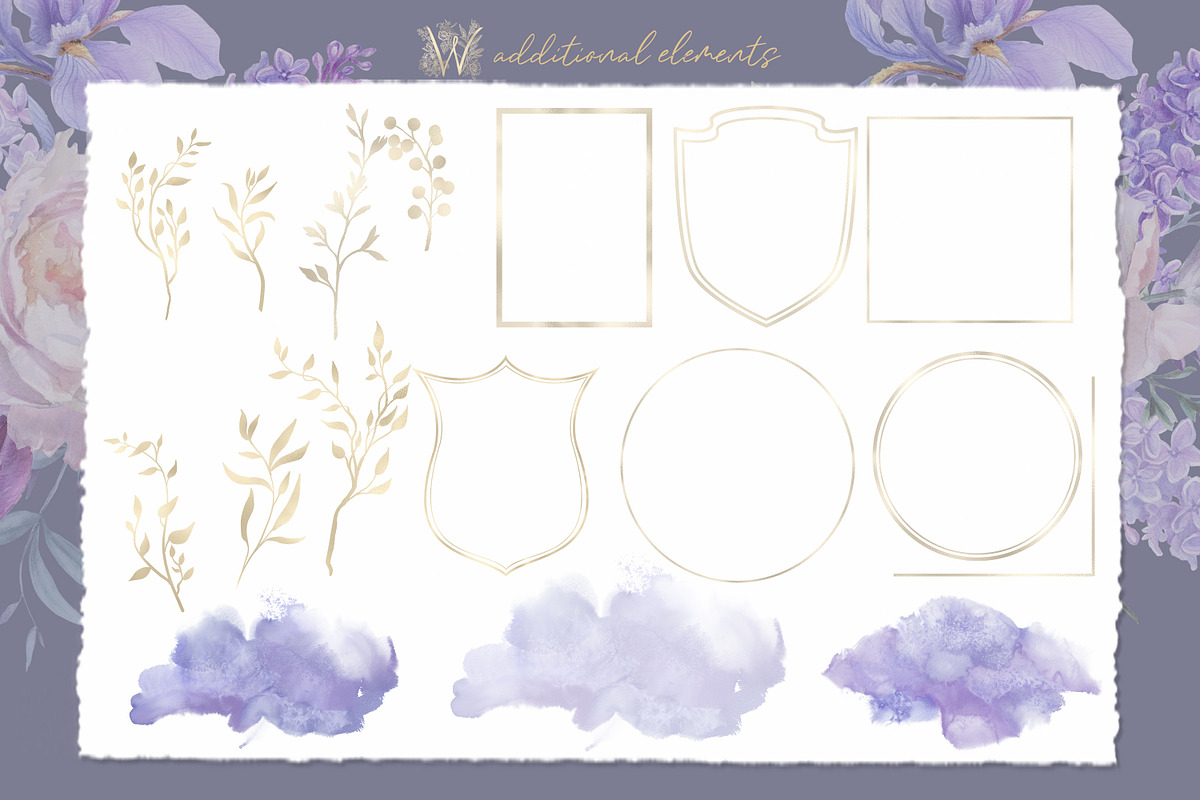 Iris Bouquets, wedding png, a Decorative Illustration by WonderWonder (Photo 8 of 10)
