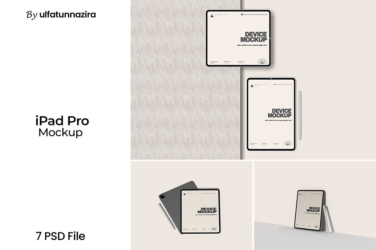 iPad Pro Mockup, an iPad Mockup by ulfatunnazira (Photo 1 of 8)